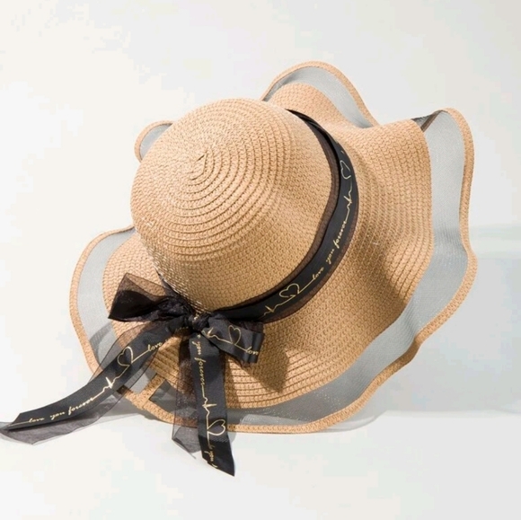 Summer Sun Trim Straw Hat - Picture 1 of 6